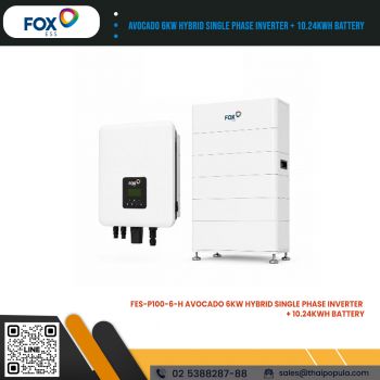 FES-P100-6-H Avocado 6kW Hybrid Single Phase Inverter + 10.24kWh Battery
