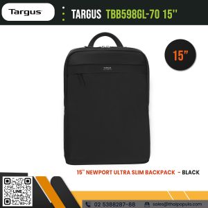 กระเป๋าเป้สะพายหลัง Targus TBB598GL-70 15'' Newport Ultra Slim Backpack (Black)