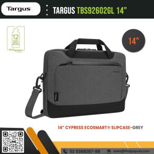 ราคาTargus Cypress EcoSmart Slipcase 14 นิ้ว รุ่น TBS92602GL สีเทา